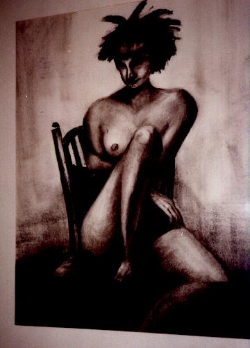 Charcoal nude - weekend workshop 1989 - E Cummings tutor